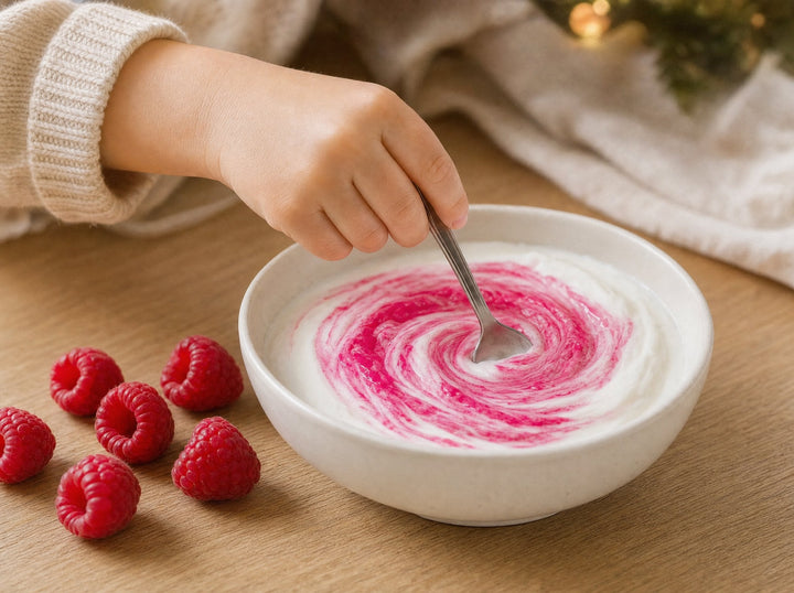 Essen bunt machen für Kinder mit Fruchtpulver