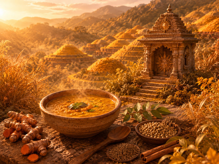 Episode 4 — Lino und das geflüsterte Gericht: goldener Curry-Topf in der Abendsonne